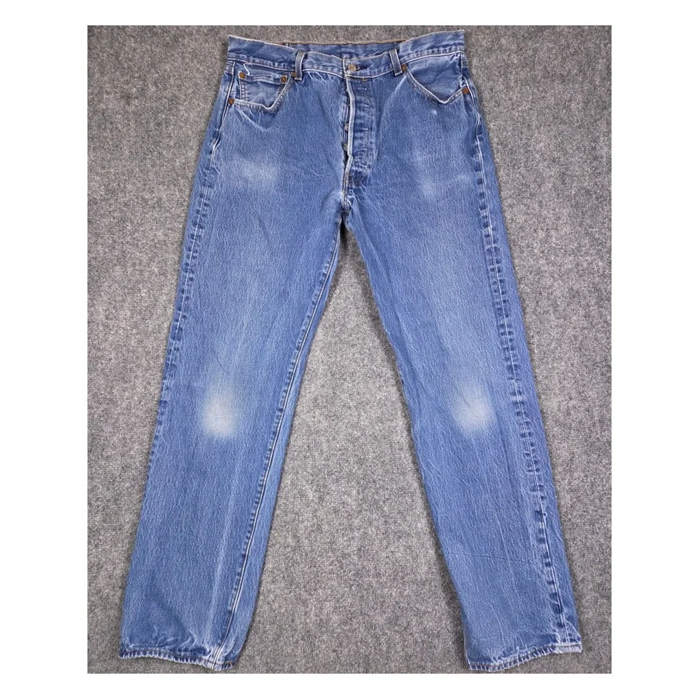 Levi's 501 Original Fit Jeans Mens 38x38 Blue Straight Leg Button Fly Denim 88/6
